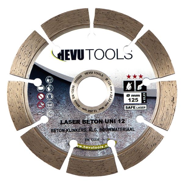 Hevu Tools BETON UNI 12 Diamantzaagblad - 12 mm segment