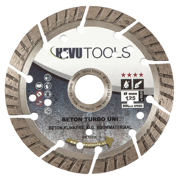 Hevu Tools BETON TURBO UNI Diamantzaagblad - 10 mm segment