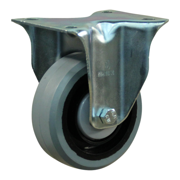 Novio serie 14-15 Bokwiel met plaatbevestiging - Ø100 mm - kogellager - rubber/TPE - 314.106.156.000