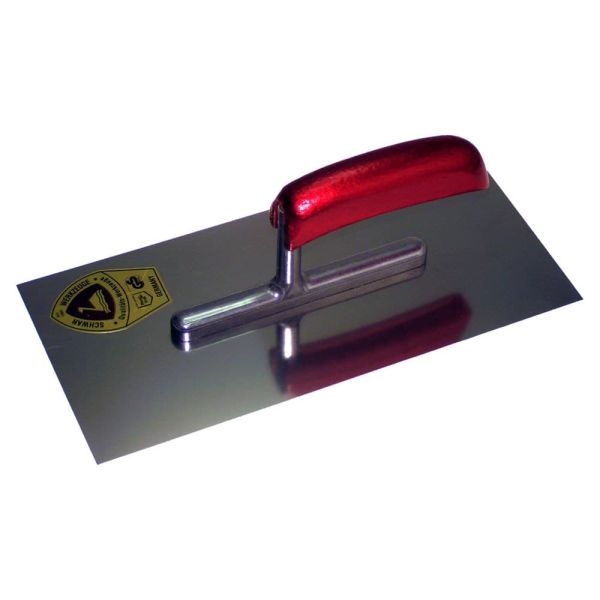 Schwan 204510 Plakspaan met gebogen handvat - RVS - houten handvat - 280x130 mm