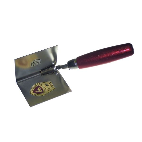 Schwan 234001 Hoektroffel inwendig 90° - 80x60x60 mm - RVS - houten handvat