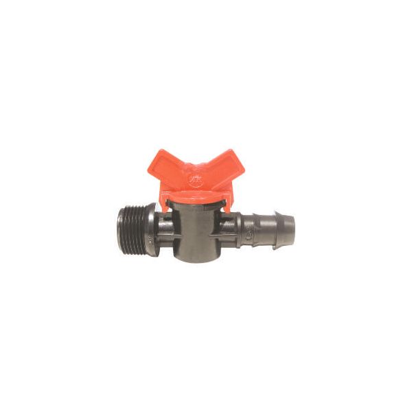 RainBird BF-82 Druppelslang kogelkraan - Ø16 mm klem x 3/4" buitendraad - zwart