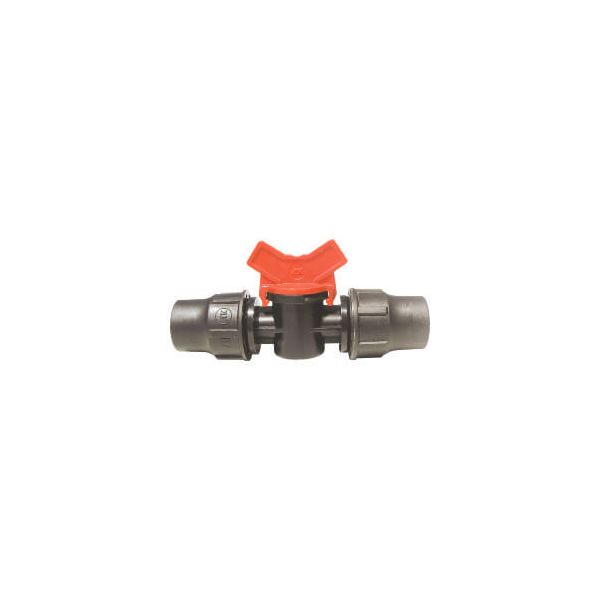 RainBird Druppelslang kogelkraan - 2x Ø16 mm klem - zwart