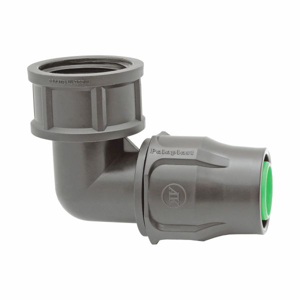 Druppelslang knie verbinder - Ø16 mm x 3/4" binnendraad - zwart