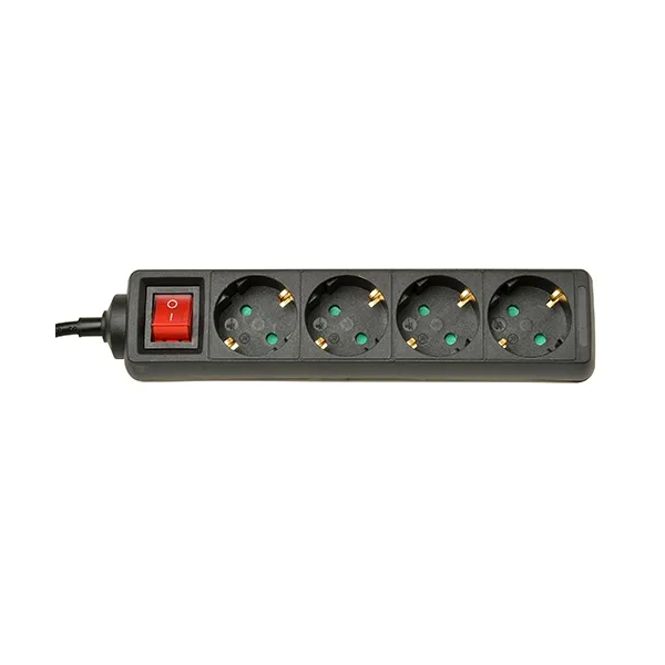 VB Tafelcontactdoos met schakelaar - 4-voudig - 1,5 meter 3x1,5 mm² - zwart