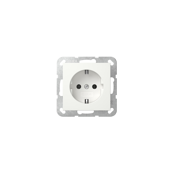 Gira 418827 Wandcontactdoos met randaarde - met klauwbevestiging - wit mat