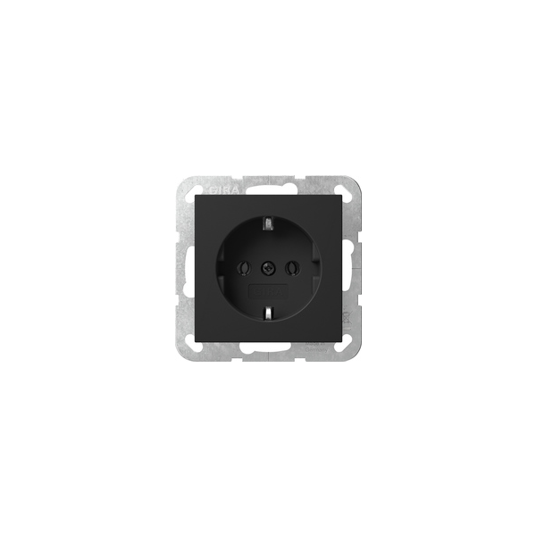 Gira 4466005 Wandcontactdoos met randaarde - zwart mat