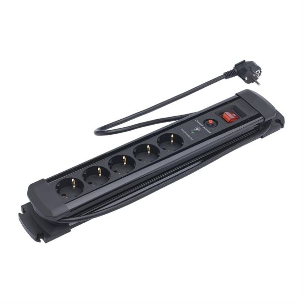 Vetec Tafelcontactdoos met schakelaar en overspanningsbeveiliging - 5-voudig - 1,5 meter - 3 G 1,5 mm² - 46.530.05