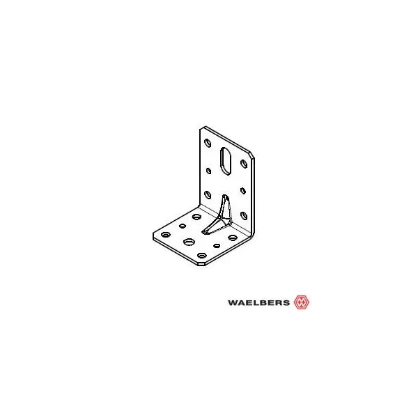 Waelbers Hoekanker met ril - 60x80x60 mm - staal verzinkt - 490264.11