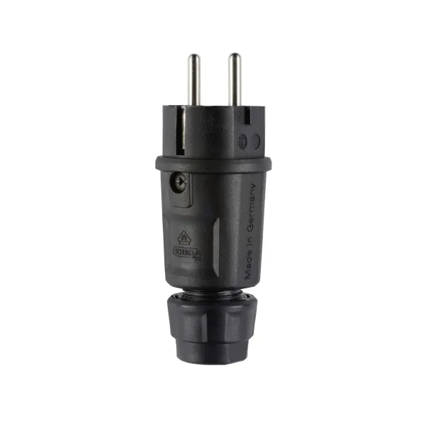 ABL PVC stekker met wartel + randaarde zwart