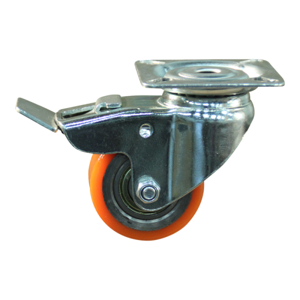 Novio serie 28-23 Zwenkwiel geremd met plaatbevestiging - &Oslash;50 mm - kogellager - PU/TPU - 228.036.236.625