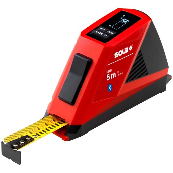 Sola CITO Digitale rolbandmaat - 5 meter x 25 mm - stalen band - Bluetooth - 71510101
