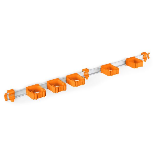 Toolflex ONE Aluminium rail met 5 gereedschapshouders - 940 mm - Ø15-35 mm - oranje