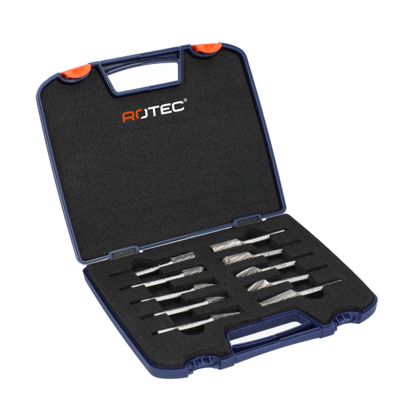 Rotec Stiftfrezenset Ø9,6 en Ø12,7 mm - Z6 - 10-delig - 445.99.0100