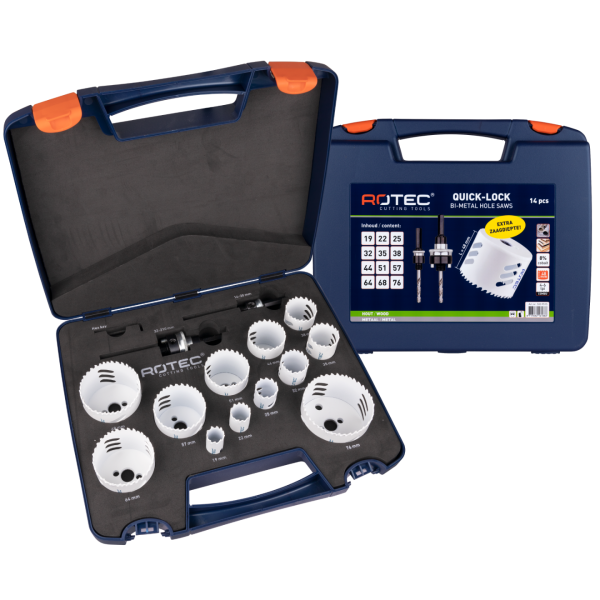 Rotec 533 BiM-Co Gatzagenset "Allround" met Quick-Lock - 6-kant 9 mm - extra hoog - 14-delig - 533.9515