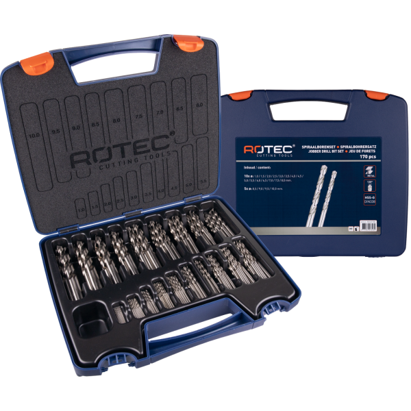 Rotec HSS-G Spiraalborenset / metaalboren - 170-delig - kunststof koffer - 900.0173K