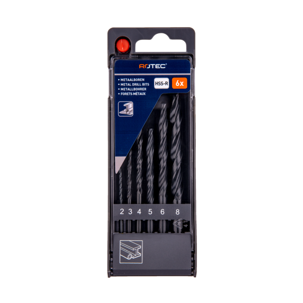 Rotec HSS-R Spiraalborenset / metaalboren - 6-delig - PVC cassette - 900.1020