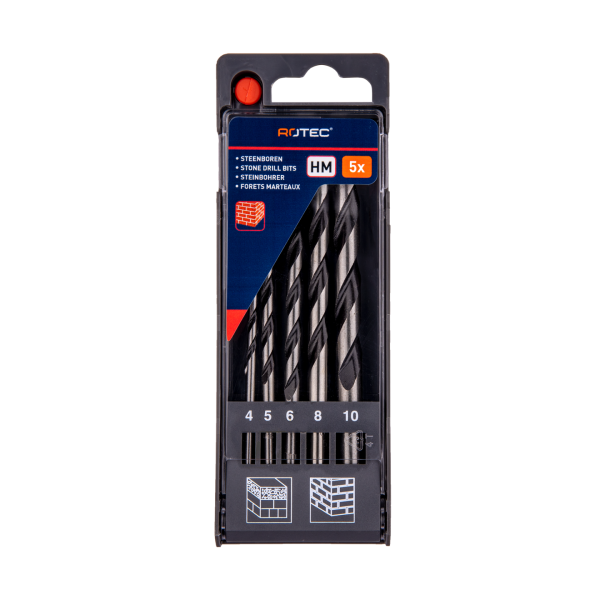 Rotec 225 Steenborenset - 5-delig - cassette - 900.1040