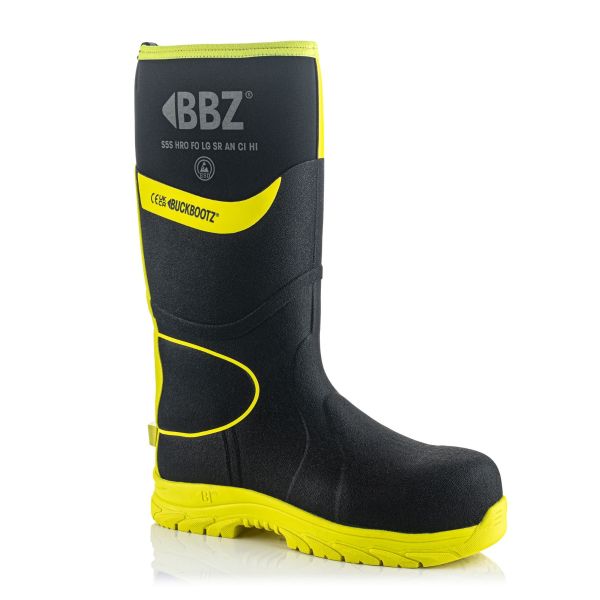 Buckbootz BBZ8000 Neopreen laars / werklaars - S5 - zwart/geel