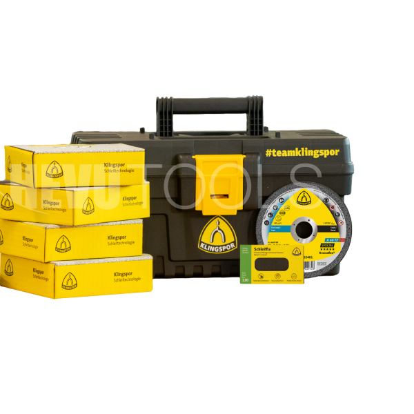 Klingspor ACTIESET 100x Kronenflex&reg; A 60 TZ Special doorslijpschijf + schuurblok in koffer - &Oslash;125x1x22,23 mm - 734775