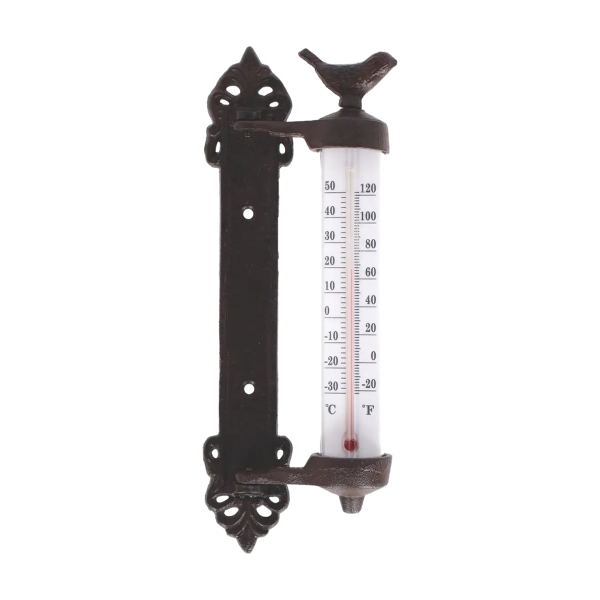 Esschert Design BR20 Wandthermometer vogel - gietijzer