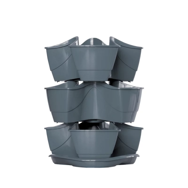 Prosperplast DKN300W-426U Coubi Herbal bloempot / kruidenpot toren met ophangketting  - 9 liter - antraciet