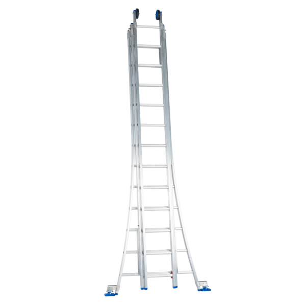 Solide DB12SP Bouwladder - 3-delig - 3x12 sporten - open voet - ongecoat