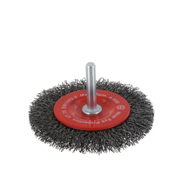 Rotec Stiftborstel - 6 mm - gegolfd staaldraad