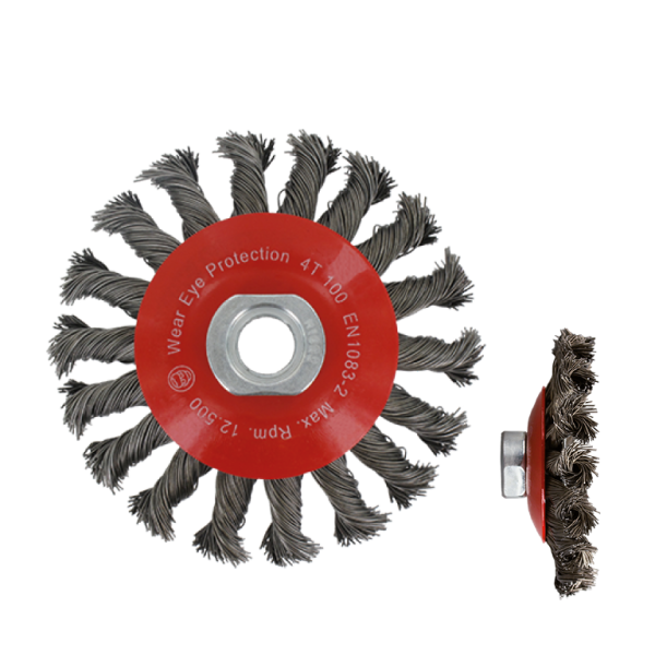 Rotec Kegelborstel - Ø100 mm - M14 - Getordeerd staaldraad - 798.0040