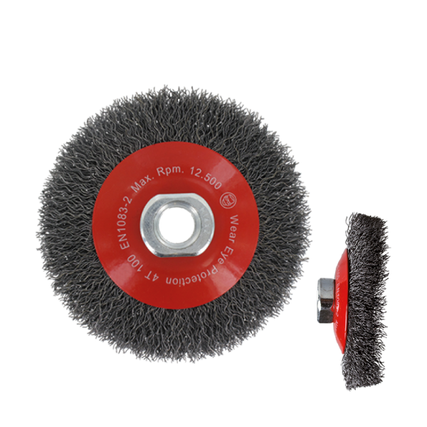 Rotec Kegelborstel - Ø100 mm - M14 - gegolfd staaldraad - 798.0130