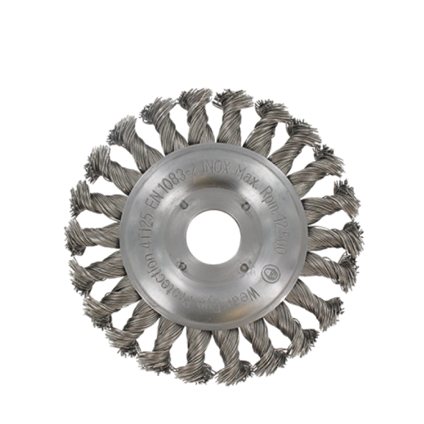 Rotec Rondborstel vlak - 22,2 mm - getordeerd INOX-draad