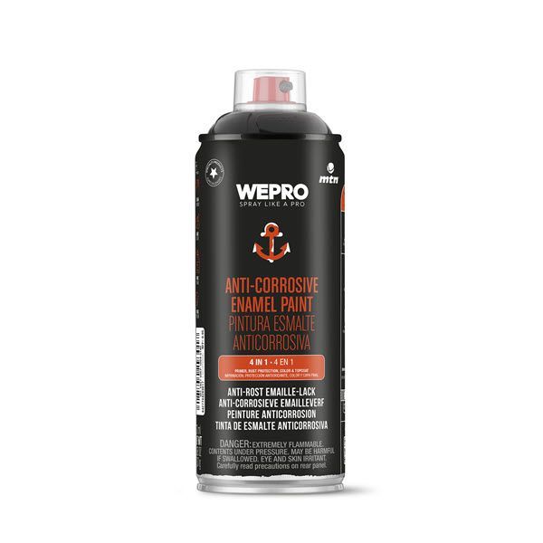 MTN WEPRO Anti-corrosie spuitlak - zwart - RAL 9005 - mat - 400 ml
