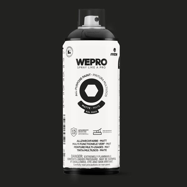 MTN WEPRO Universele spuitlak - zwart - RAL 9005 - mat - 400 ml