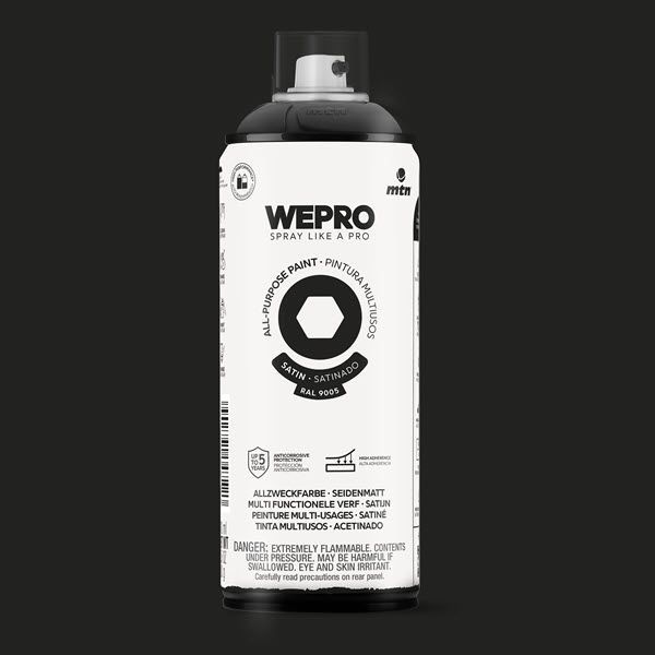 MTN WEPRO Universele spuitlak - zwart - RAL 9005 - zijdeglans - 400 ml