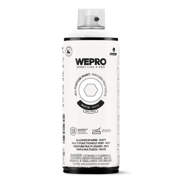 MTN WEPRO Universele spuitlak - wit - RAL 9016 - mat - 400 ml