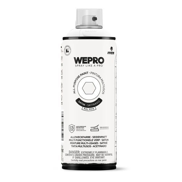 MTN WEPRO Universele spuitlak - wit - RAL 9016 - zijdeglans - 400 ml