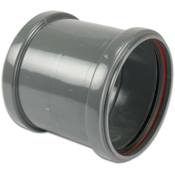 Redi riool PVC-U Sok met stootrand - Ø110 t/m Ø315 mm - SN4, KOMO/BENOR - 2x manchet