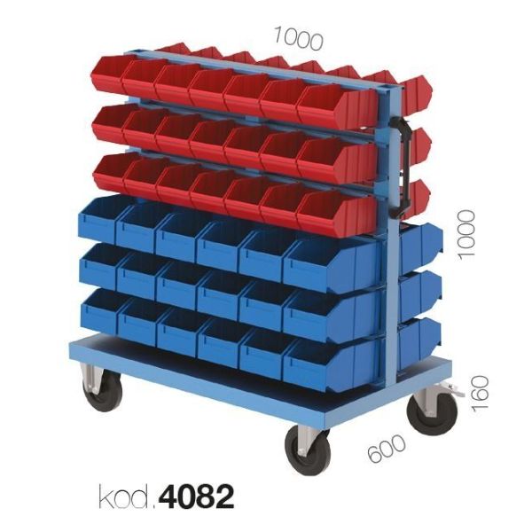 Huvema Verrijdbare bakkenstelling met 78 magazijnbakken - BL 600x1000x1160 TR