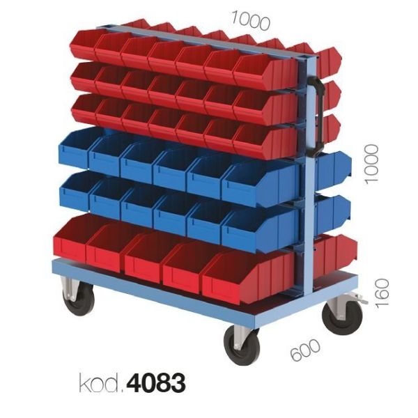 Huvema Verrijdbare bakkenstelling met 76 magazijnbakken - BL 600x1000x1160 TRM