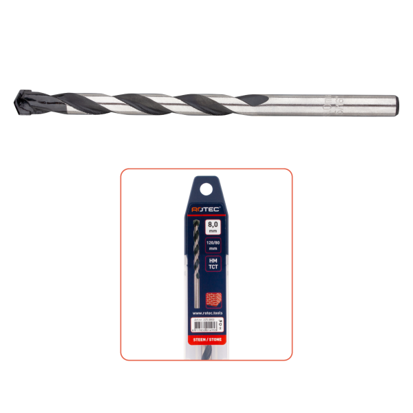 Rotec Steenboor kort - Ø6 t/m Ø20 mm - 225.xxxx