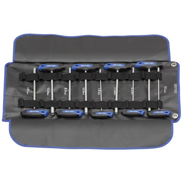 Heyco R 5080542-9 Dopschroevendraaierset met T-greep - 9-delig - 5,5 t/m 13 mm 