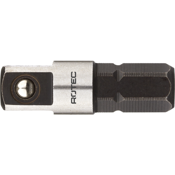 Rotec Adapter 1/4"- C6,3 naar 1/4" 4-kant met kogel - 25 mm - 820.00101