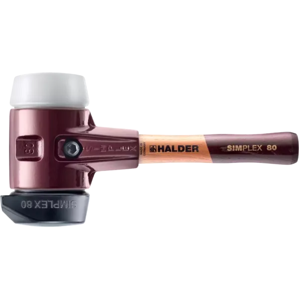 Halder Simplex STU hamer kort model - Ø80 mm - rubber / superplastic - 3027.282