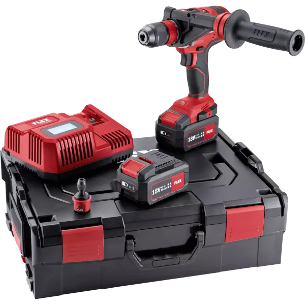 Flex DD 4G 18.0-EC/5.0 Set Accu boor- schroefmachine - 2x 18V, 5.0 Ah - 4 snelheden - koolborstelloos - L-BOXX® - 482757