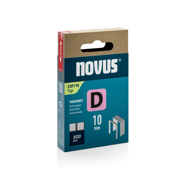 Novus Platte draadnieten - D type 53F - 10 mm - 600 stuks - 042-0790