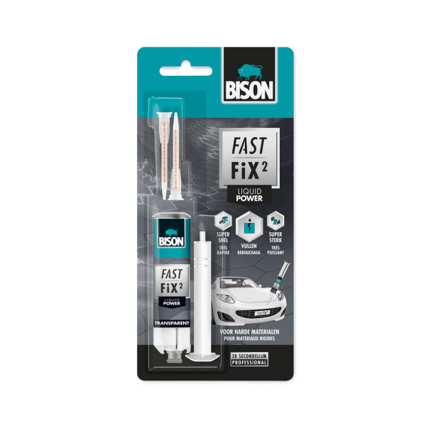 Bison FAST FIX² Liquid Power 2-componenten reparatielijm - transparant - 10 gram - 7000668