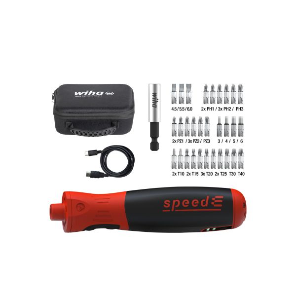 Wiha 592 speedE&reg; PocketDrive E-schroevendraaier met bitbox - in etui - 45791