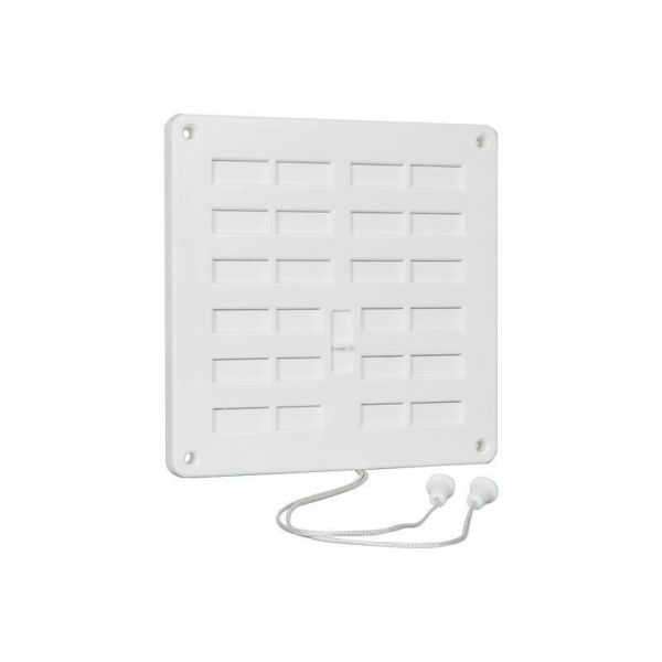 Nedco Afsluitbaar ventilatierooster 160x160 mm - kunststof wit - 636.001.00