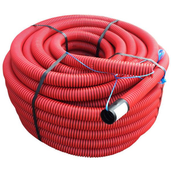 Kabelbeschermingsbuis - mantelbuis met trekkoord - rood - diverse maten en lengte