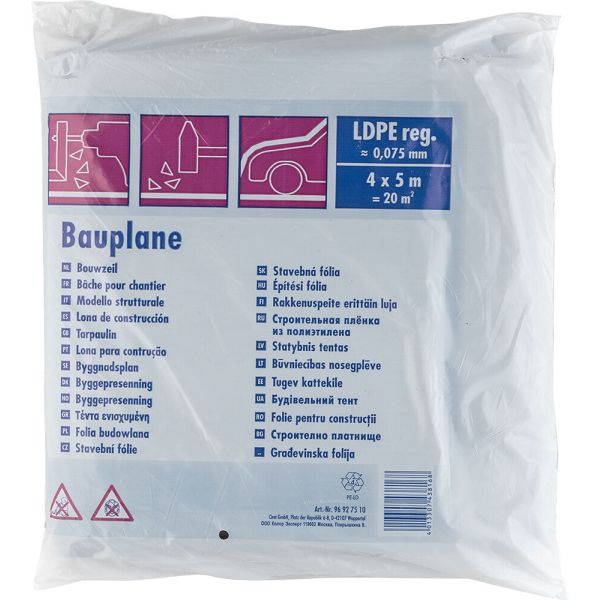 Color Expert Bouwfolie LDPE 0,075 mm - 4x5 meter (20m&sup2;) - zwart - 96927510